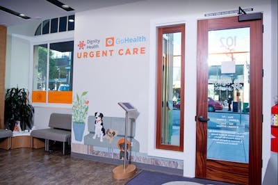 Inside the lobby of Dignity Health-GoHealth Urgent Care in Cole Valley